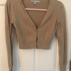 XS tan Old Navy cropped cardigan